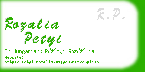 rozalia petyi business card